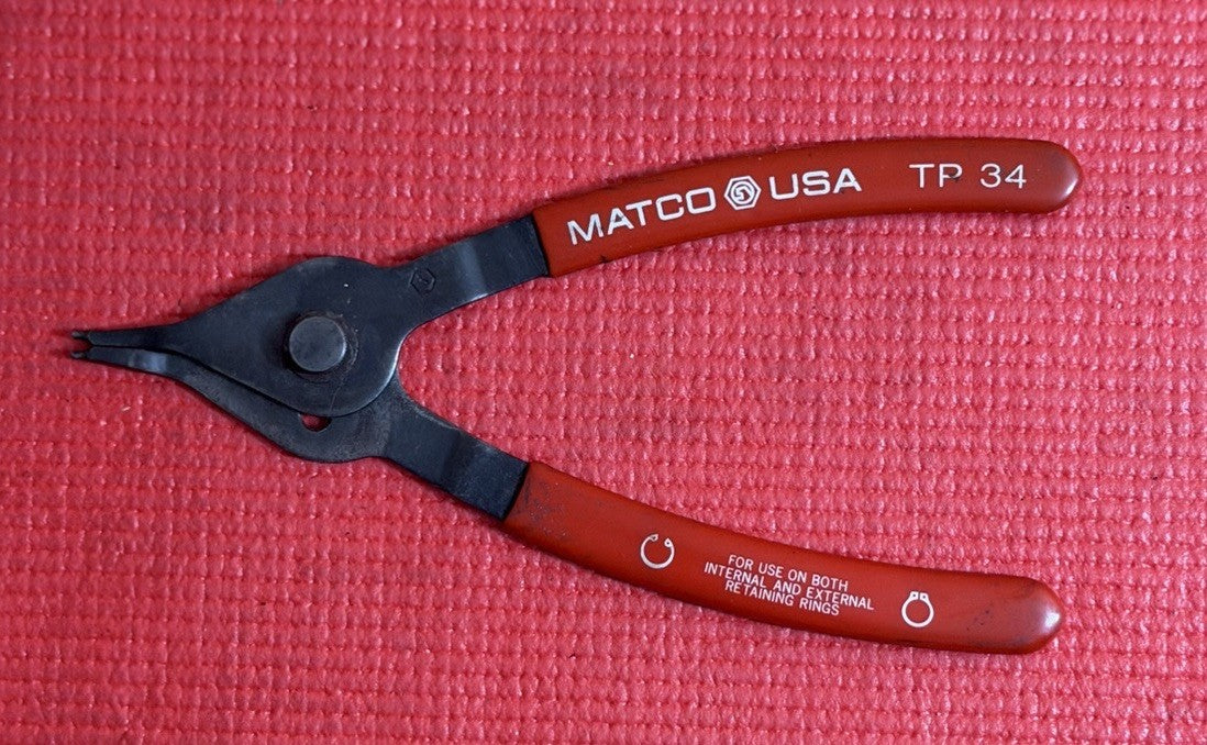 MATCO TOOLS TP-34 RETAINING SNAP RING PLIERS, 7.5" LONG MADE IN USA