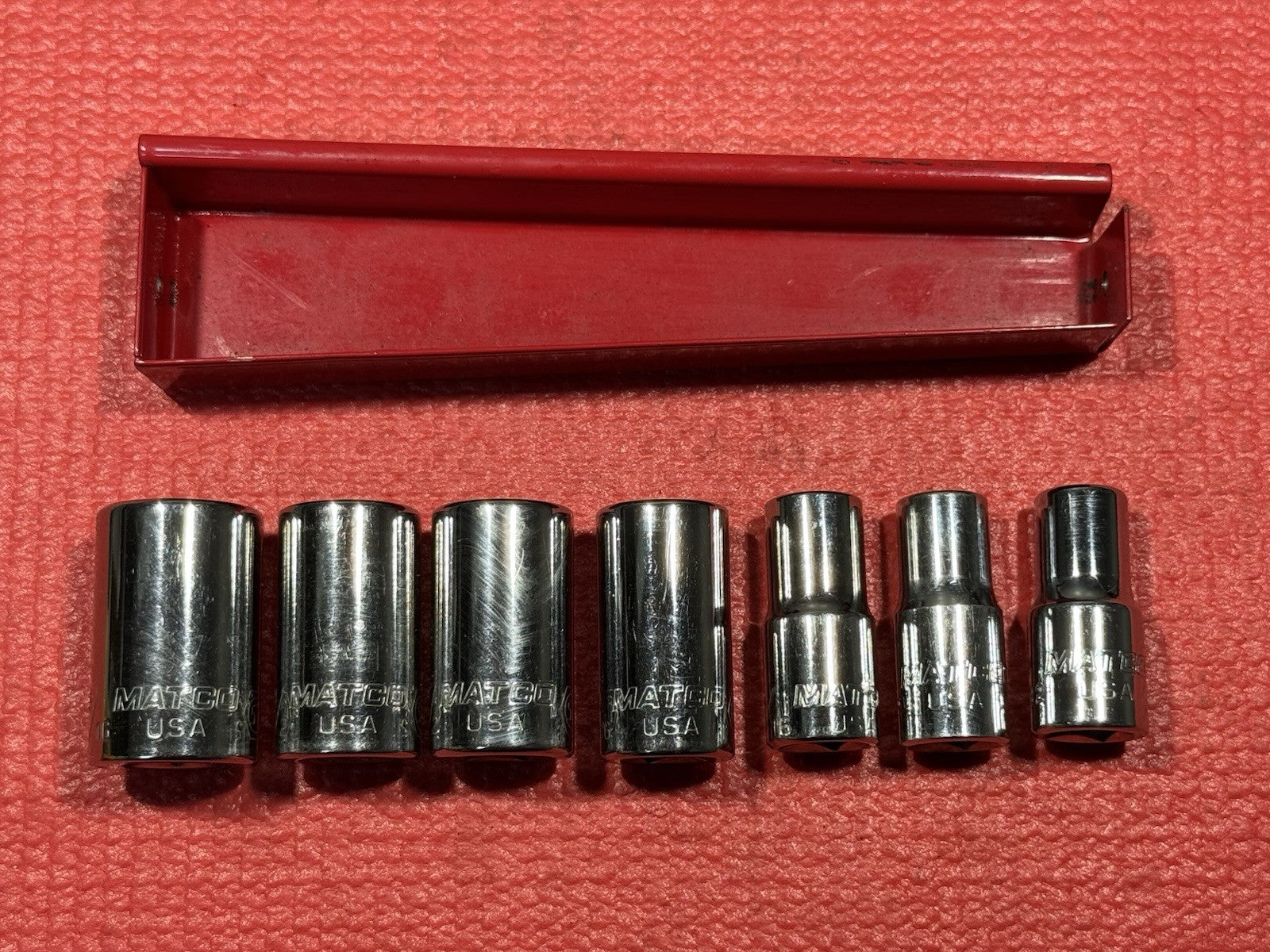Matco B1 Series 7PC 3/8" Drive Double Square Socket Set 8PT W/ Metal Tray USA