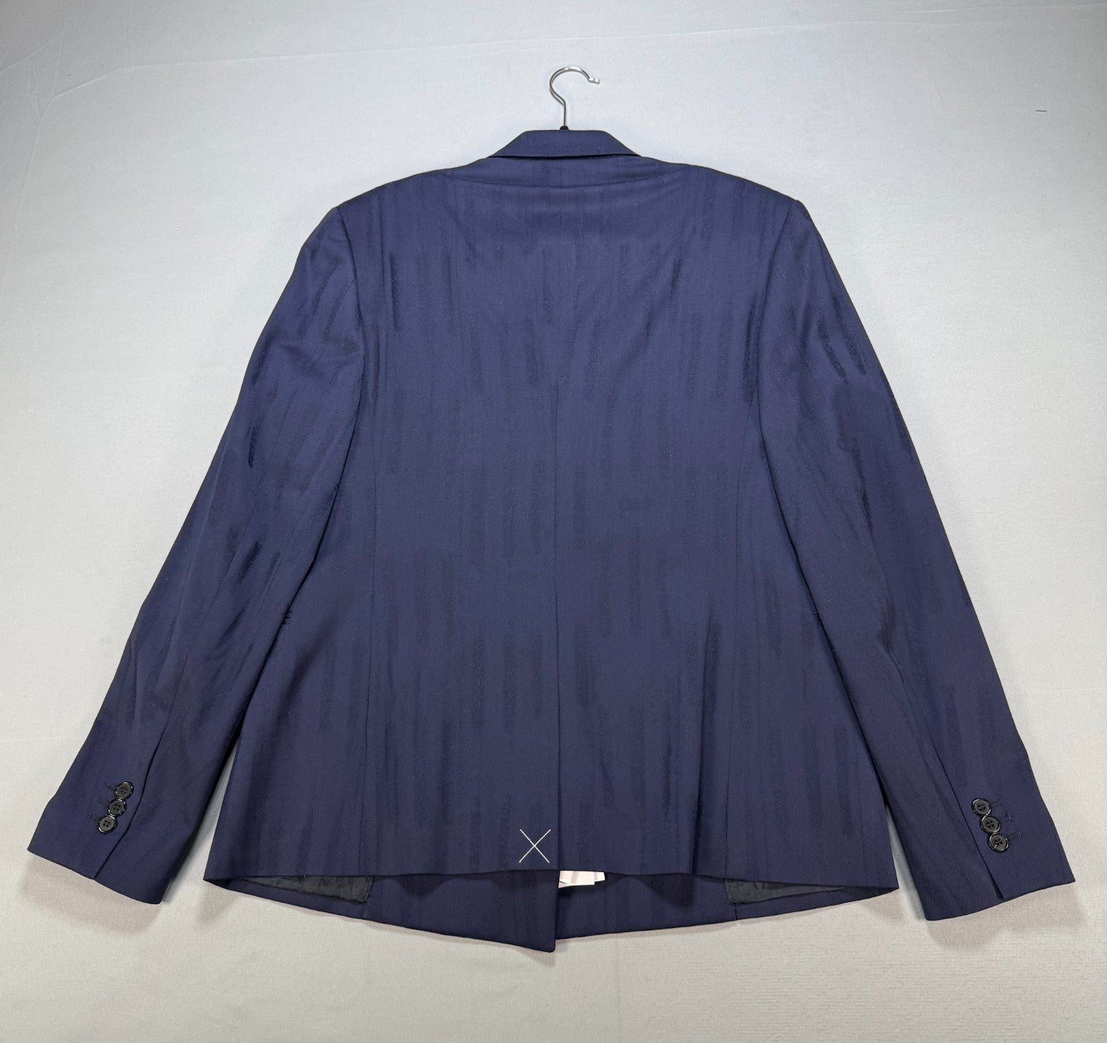 Off-white Shibori Jacquard Slim Double Breasted Jacket Men's Navy Blue 48 Casual