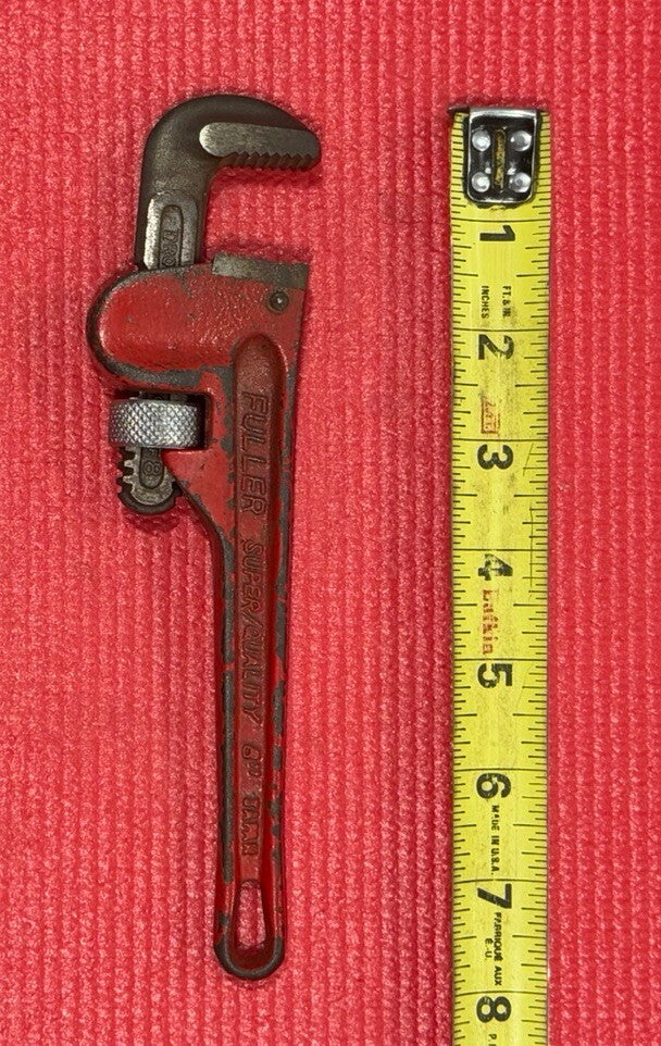 Vintage Fuller 8" Super Quality Red Pipe Wrench - Plumbing Wrench Tool - Japan
