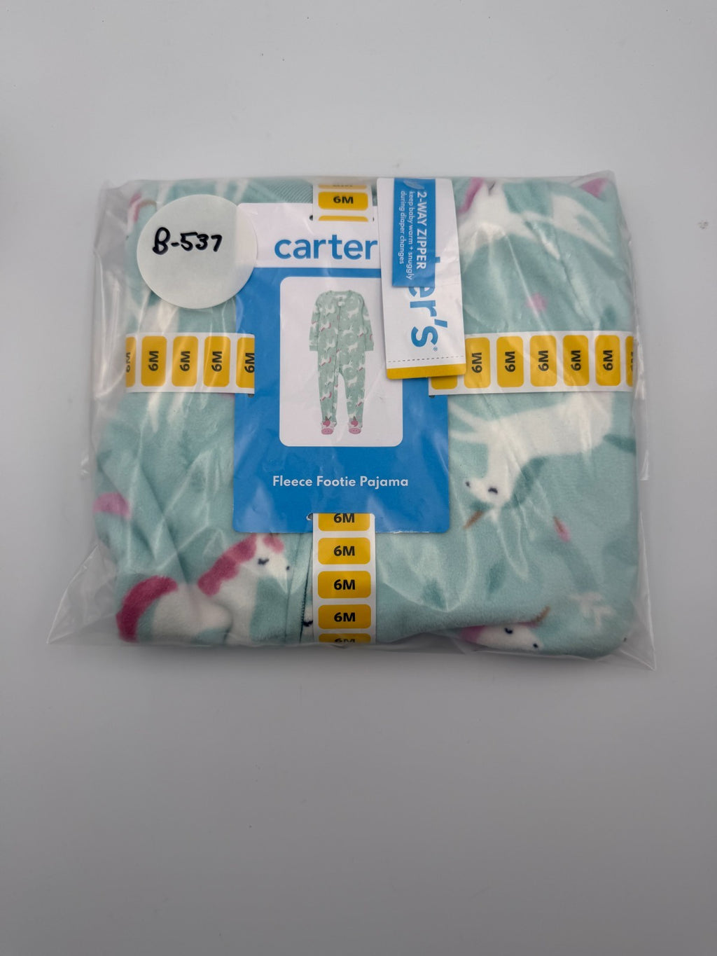 NWT Carter's Girls Soft & Warm 100% Polyester Fleece Footie Pajama Girls 6M Blue