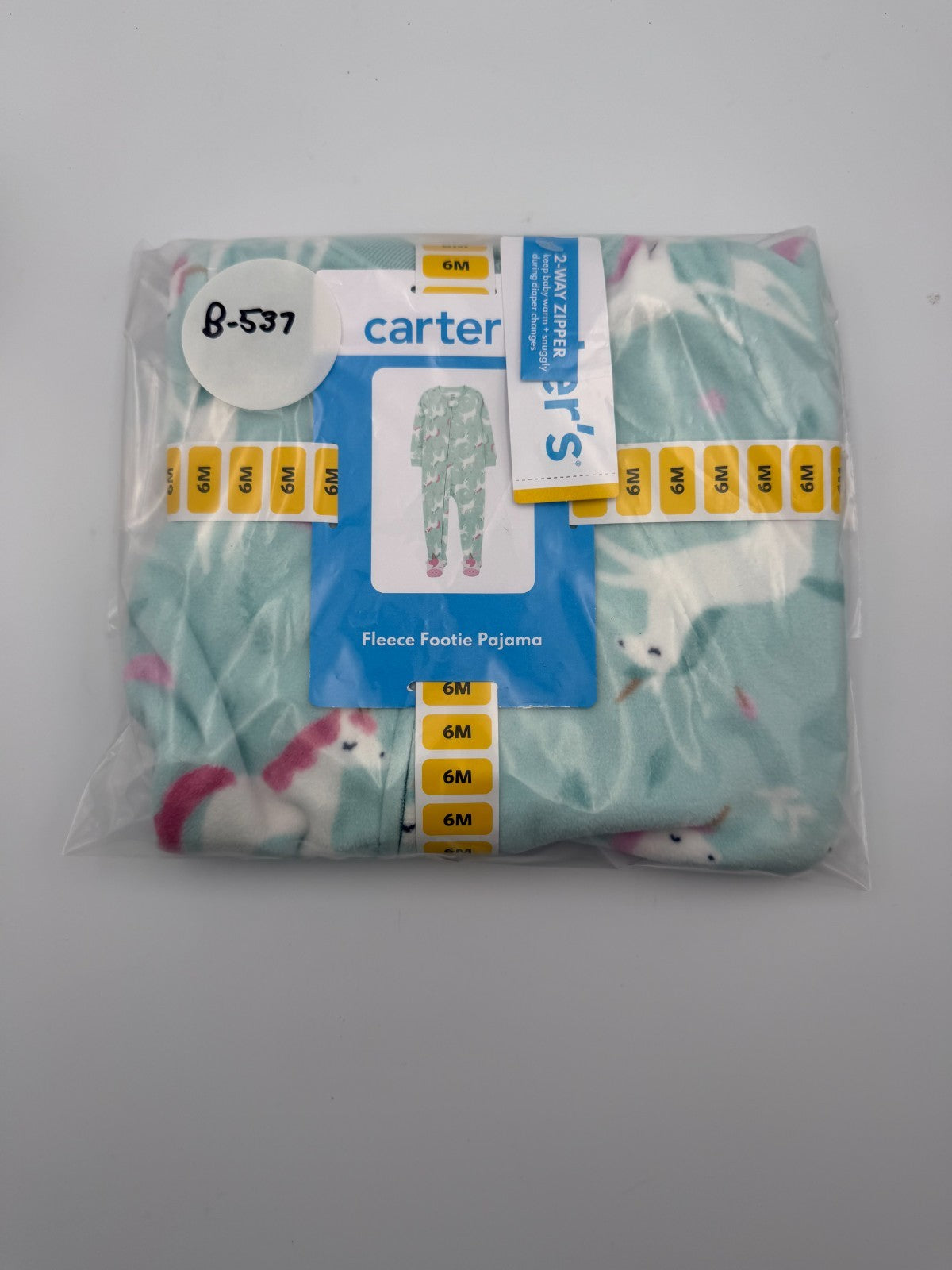 NWT Carter's Girls Soft & Warm 100% Polyester Fleece Footie Pajama Girls 6M Blue