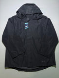 NWT Lands End Waterproof Hooded Rain Jacket Women Large Black Long Sleeve Zipper