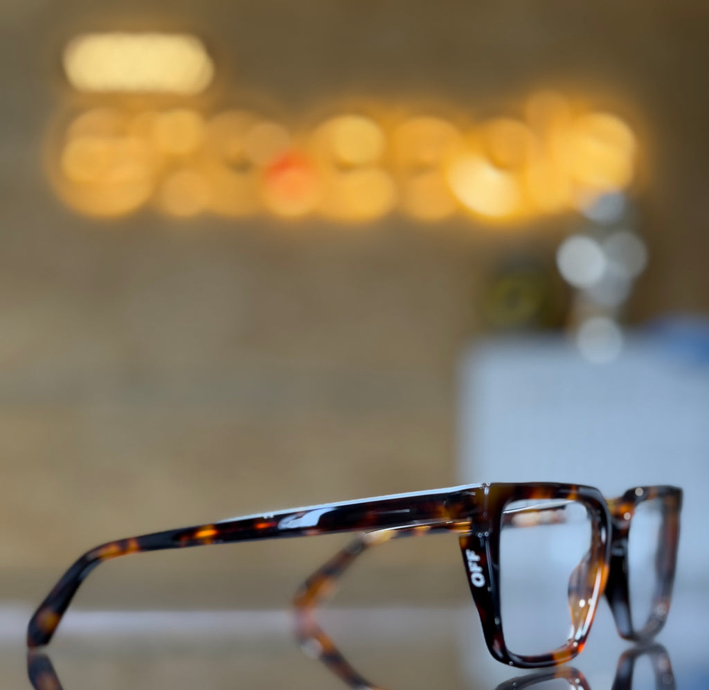 Off-White Style 52 Havana Tortoiseshell Square Eyeglasses 51mm