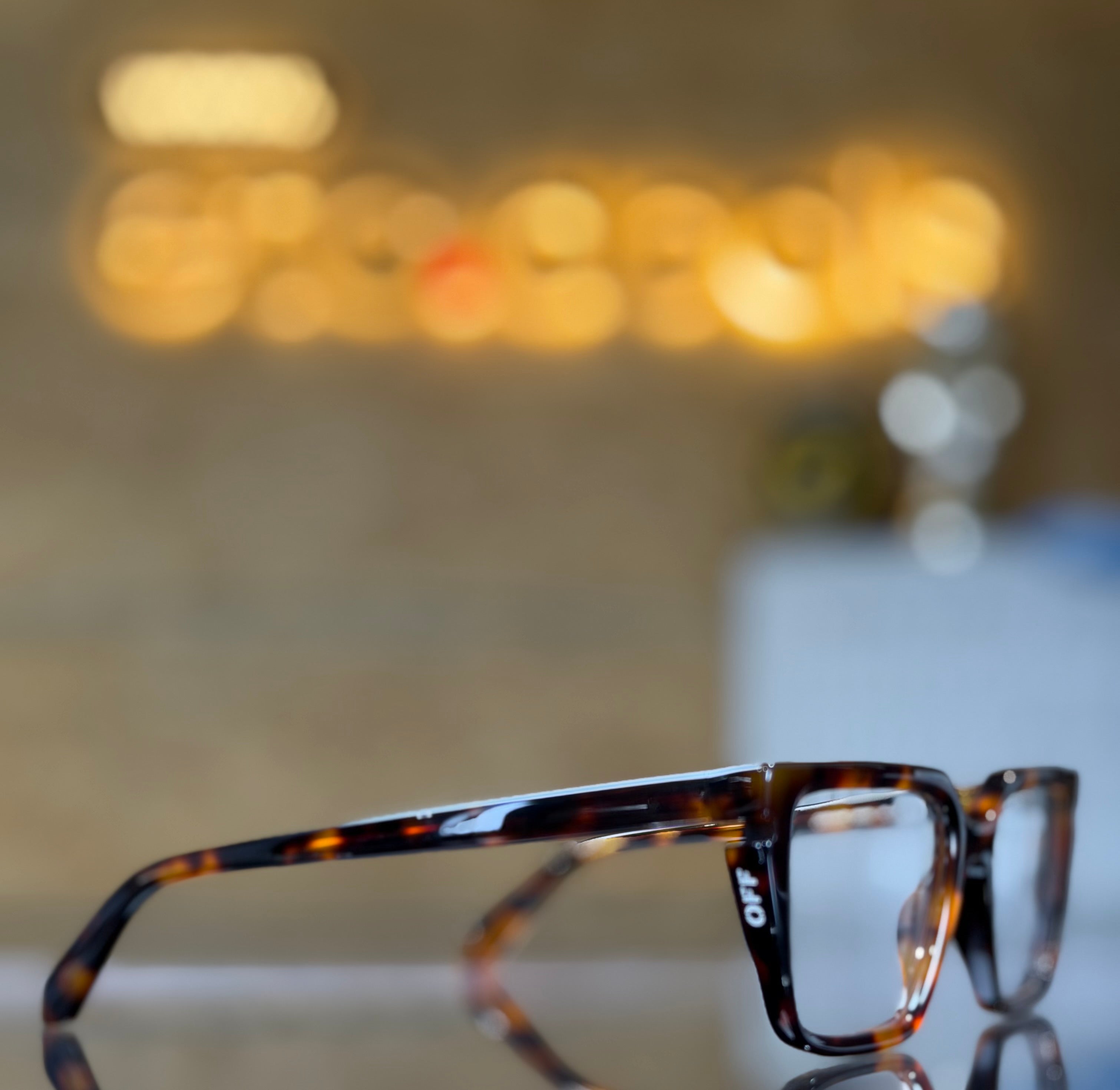 Off-White Style 52 Havana Tortoiseshell Square Eyeglasses 51mm