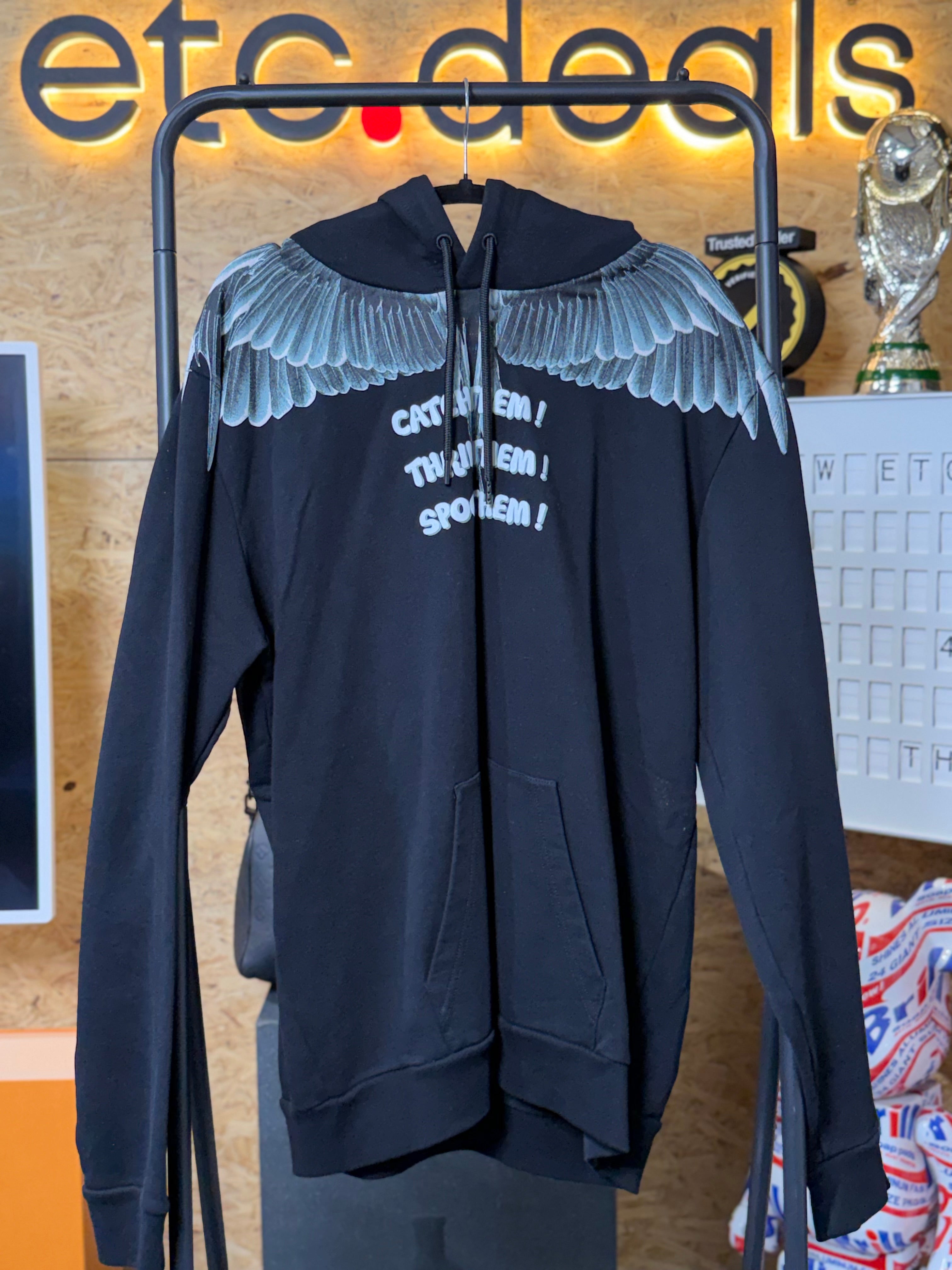 Marcelo Burlon County of Milan Catch Them Wings Hoodie Black Men’s XL