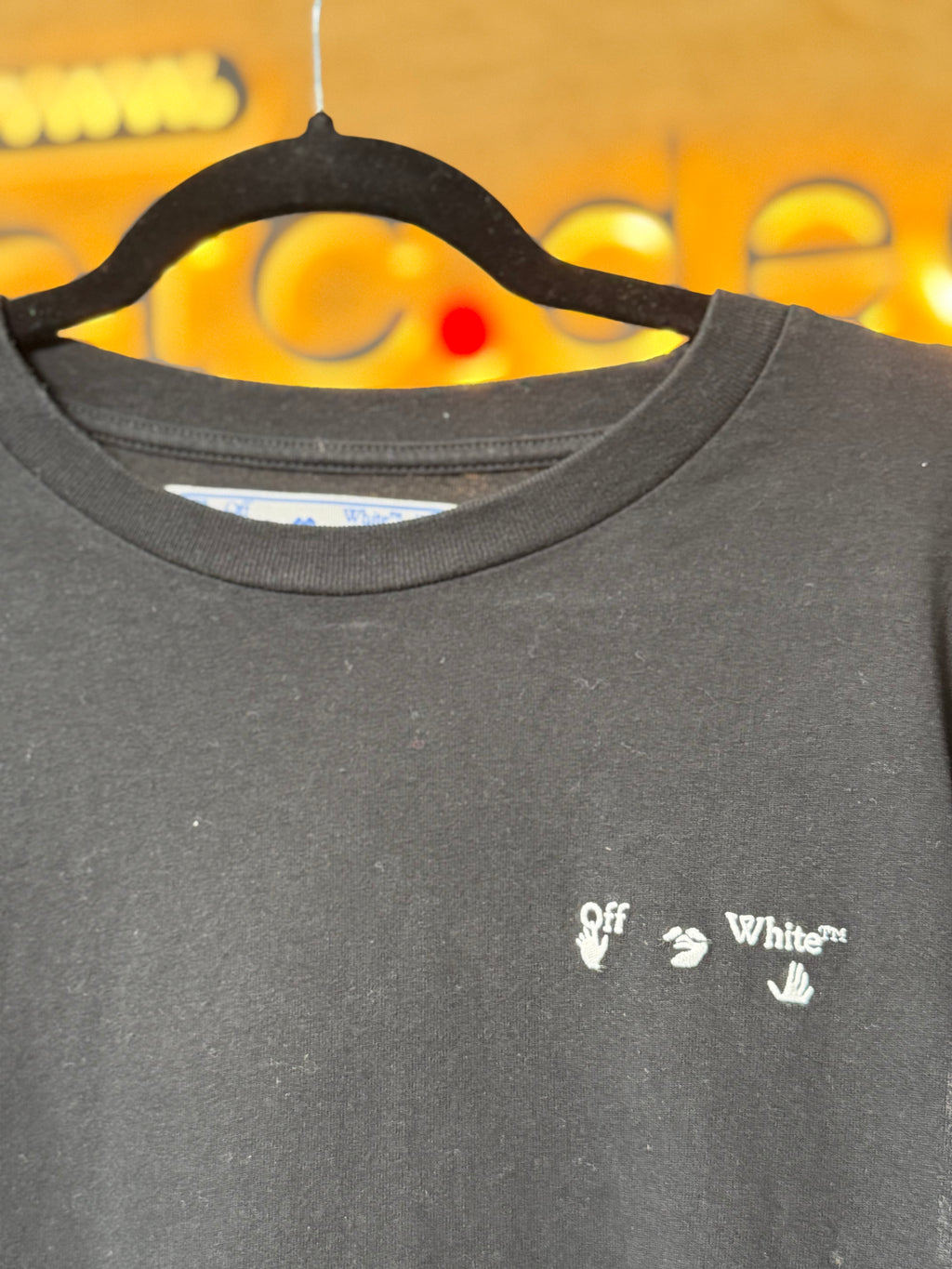 Off-White LG-425 Layered Long Sleeve T-Shirt Black Men’s Size M Double Sleeve