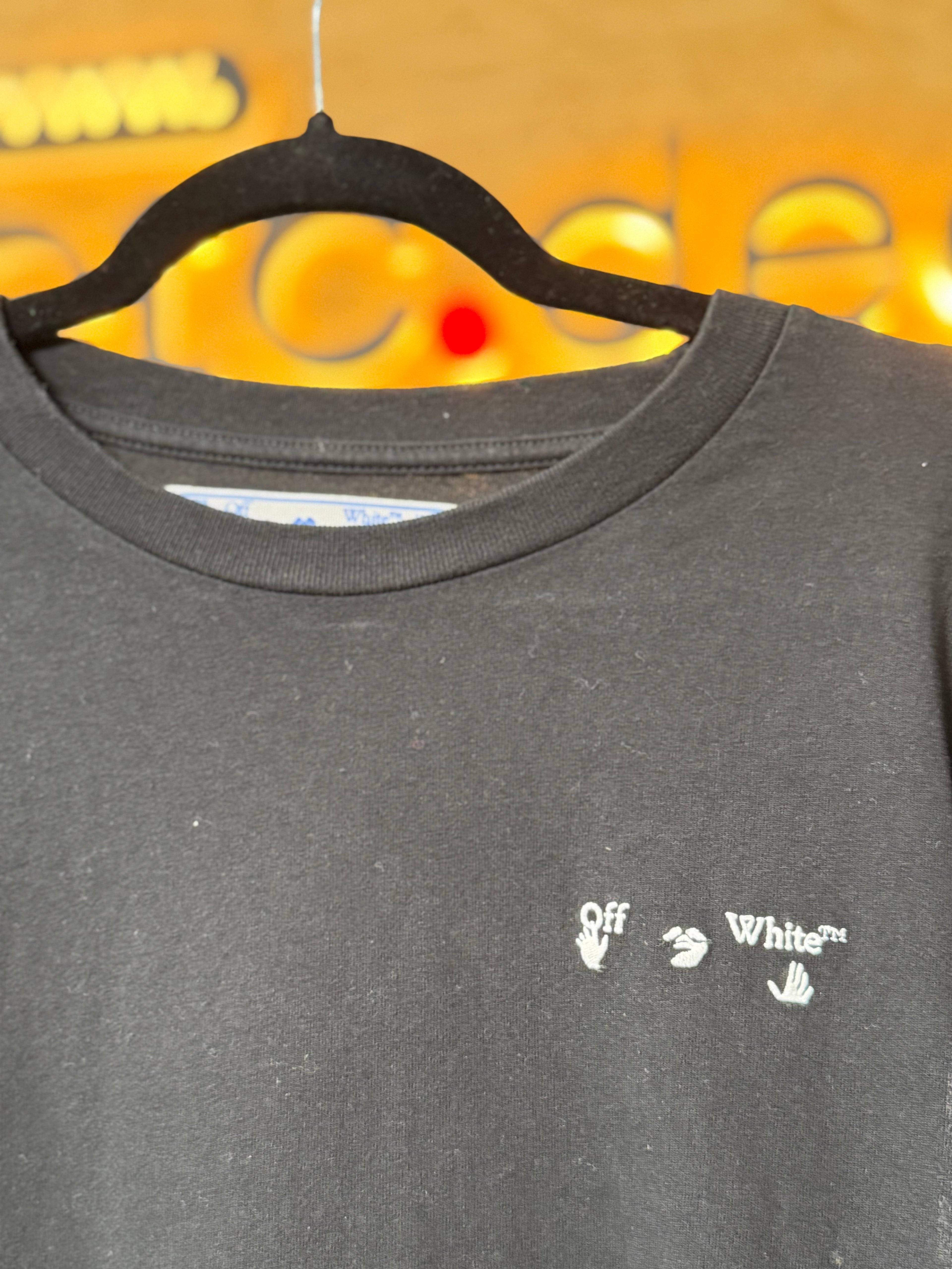 Off-White LG-425 Layered Long Sleeve T-Shirt Black Men’s Size M Double Sleeve