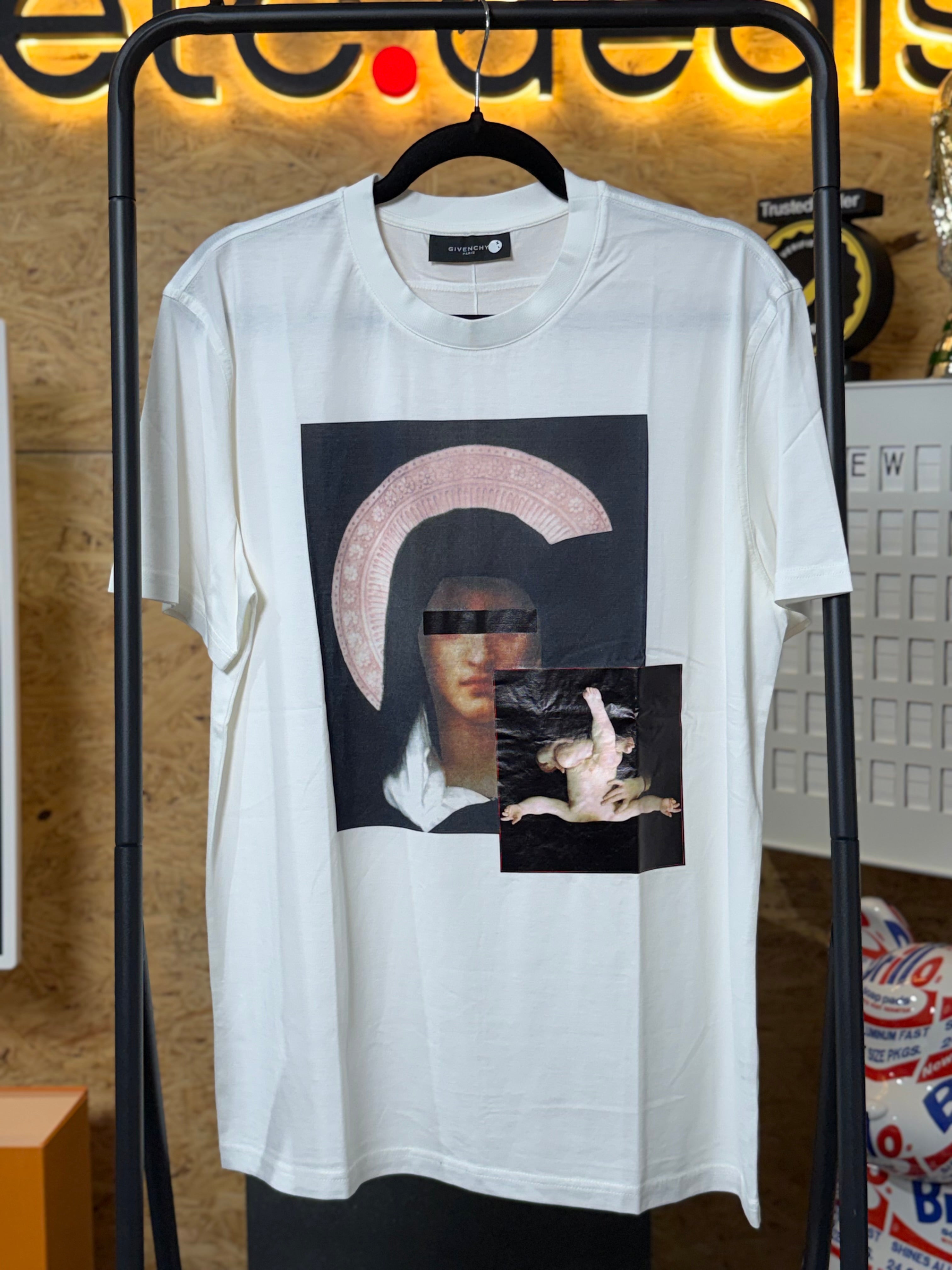 Givenchy Paris Classical Art Collage Graphic T-Shirt – White – Men’s Size XL