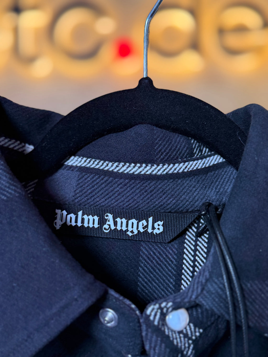 Palm Angels Monogram Check Overshirt Anthracite Men’s IT 48 NWT