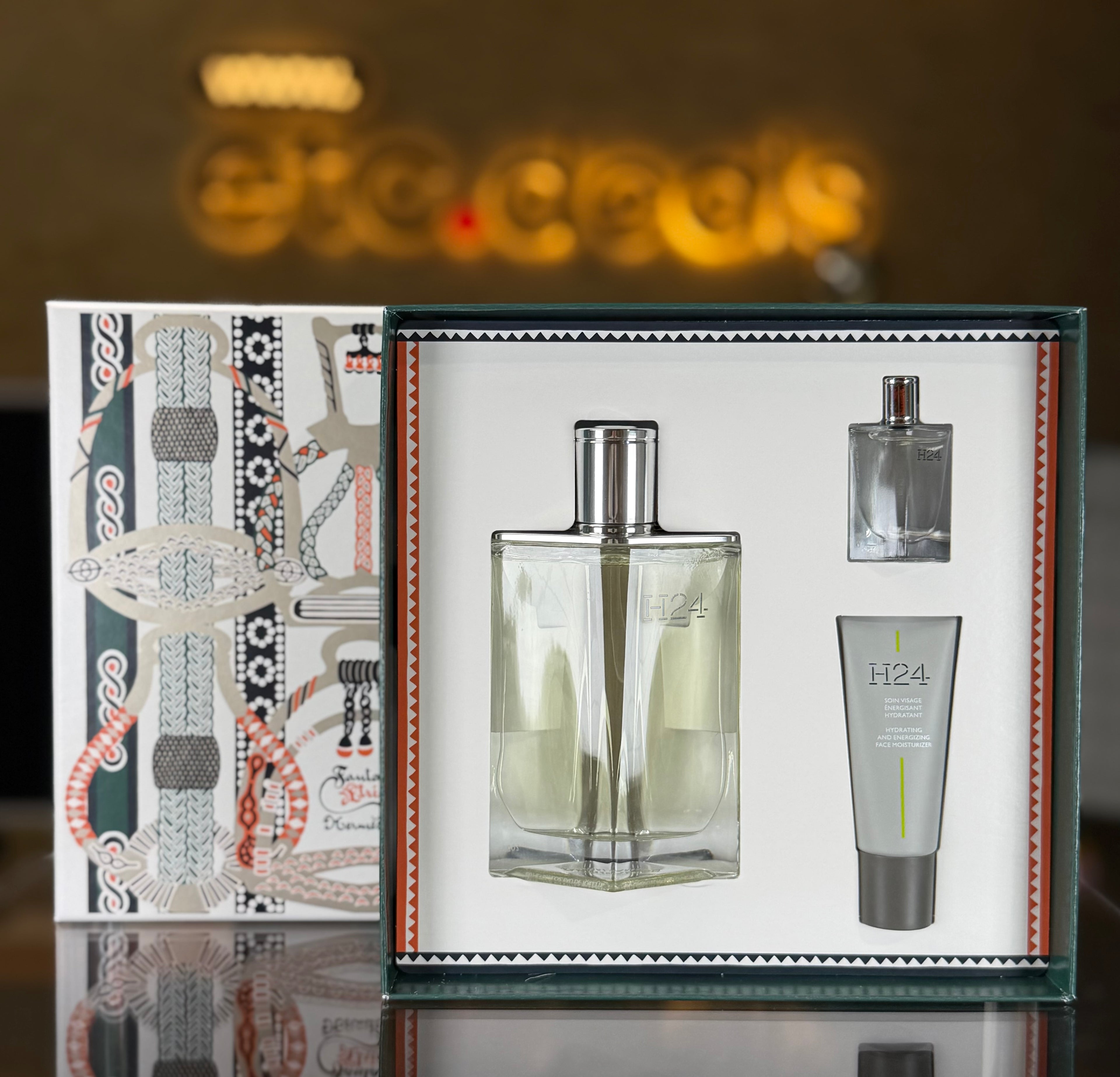 Hermès H24 Men’s 3-Piece Gift Set – 3.4 oz EDT + 0.67 oz Face Moisturizer + 0.17 oz Mini