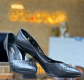 Louis Vuitton Frivolous Black Glazed Leather Perforated Pointed Toe Pumps Heels
