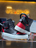 Buscemi Black & Red Leather High-Top Sneakers Padlock Lock Detail – Made in Italy