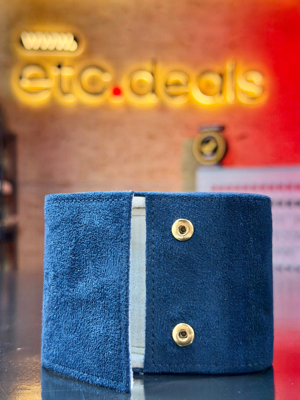 Louis Vuitton Navy Blue Suede Travel Watch Case Box
