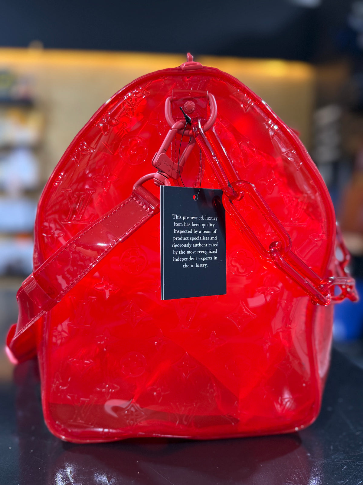 Louis Vuitton Keepall Bandoulière 50 Grenadine Red Monogram PVC – Virgil Abloh