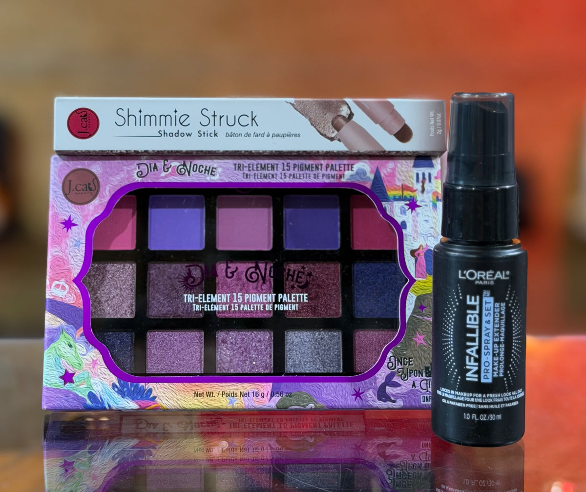 J.Cat Beauty Dia & Noche Glam Eye Trio + L’Oréal Setting Spray