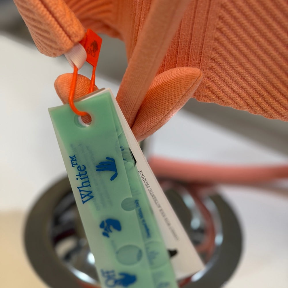 Off-White Peony Rib-Knit Cut-Out Mini Dress