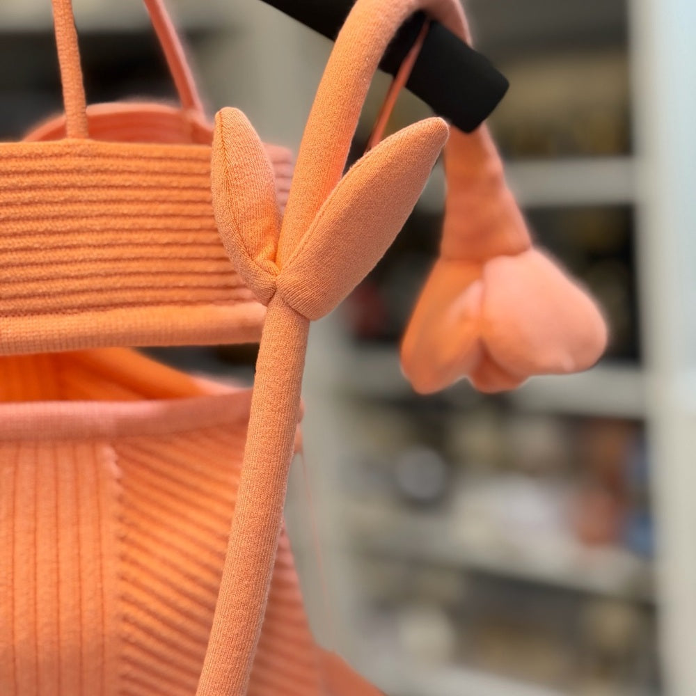 Off-White Peony Rib-Knit Cut-Out Mini Dress