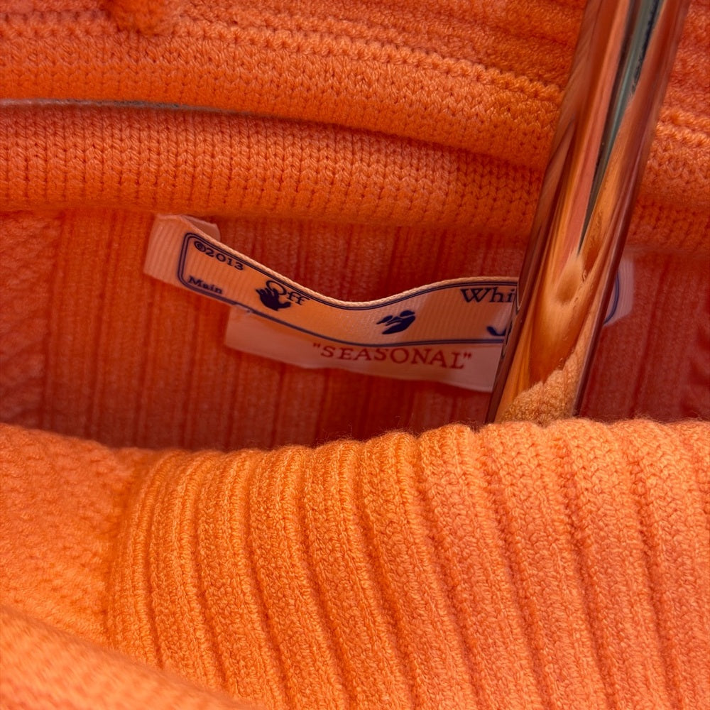 Off-White Peony Rib-Knit Cut-Out Mini Dress