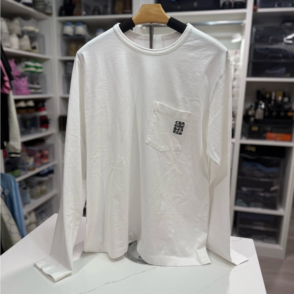 Chrome Hearts - White Label White Long Sleeve Men's Shirt Size Large- NEW
