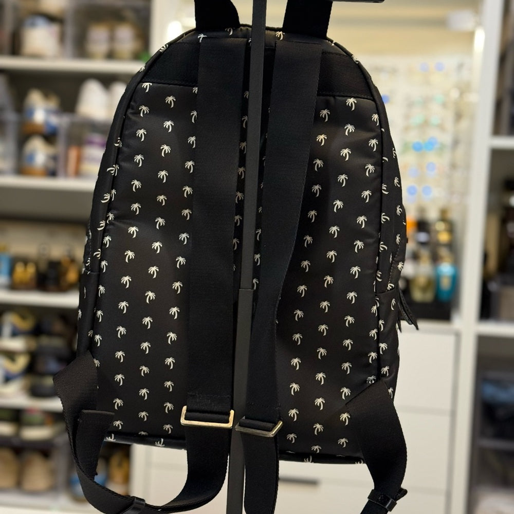 Palm Angels Black all over logo Backpack NEW