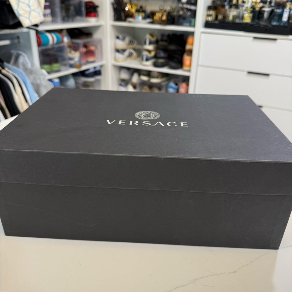 Versace White Leather Sneakers - New 44.5 - vitello tessuito