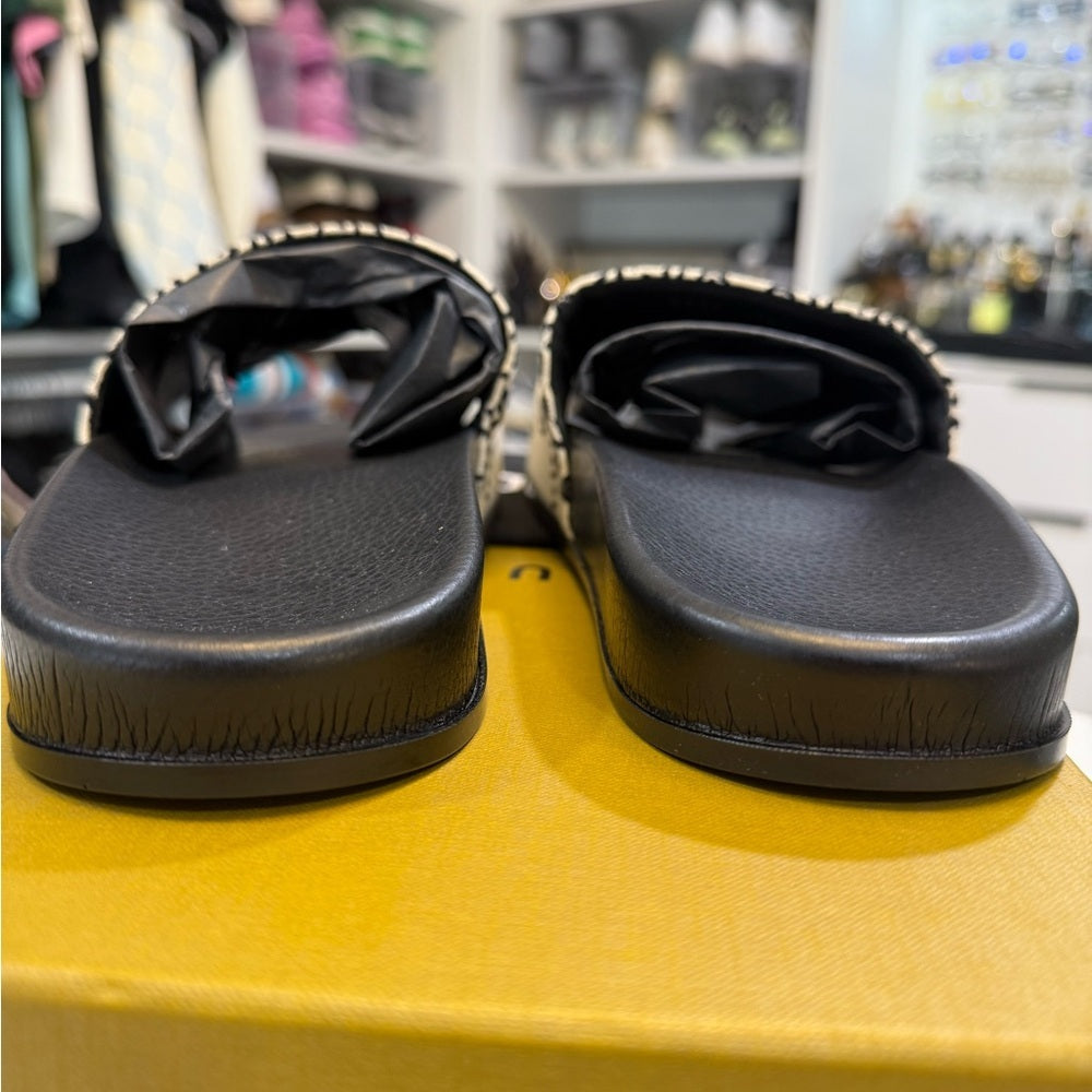 Rhude Black and Cream Slide Sandals - New!