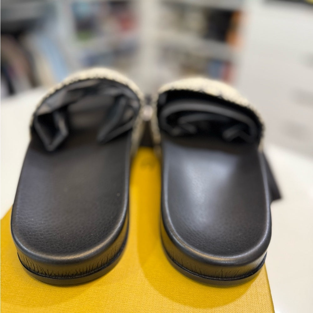 Rhude Black and Cream Slide Sandals - New!