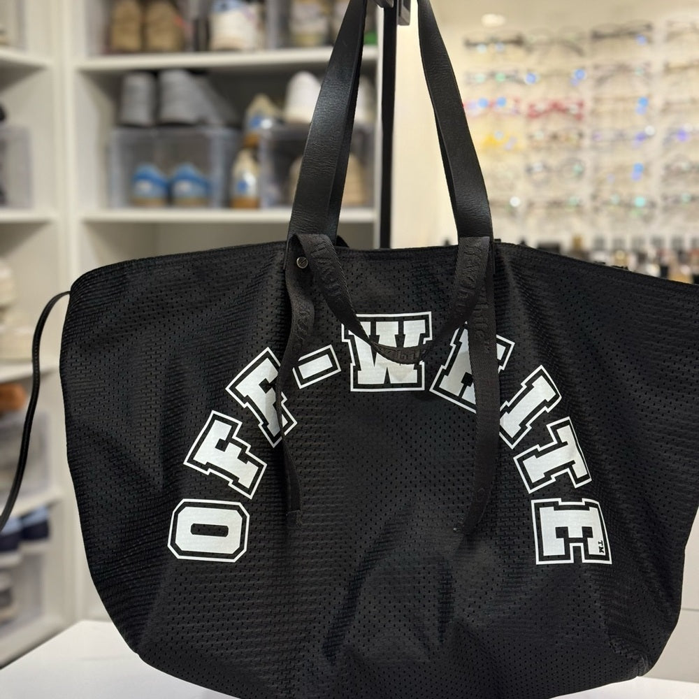 Off-White Heritage Day Tote Bag | Black leather strap