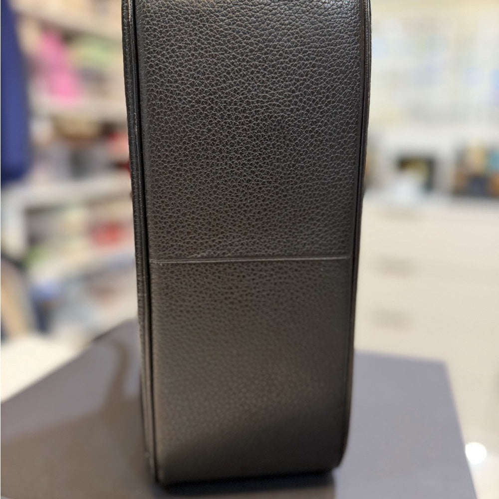 Burberry Black Leather Nova Check Mini Boston Bag - 32cm