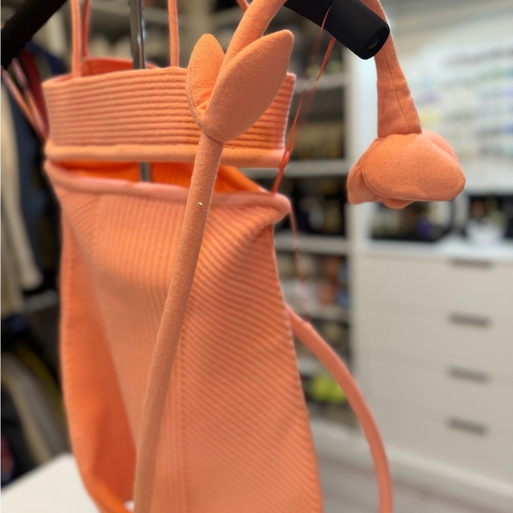 Off-White Peony Rib-Knit Cut-Out Mini Dress