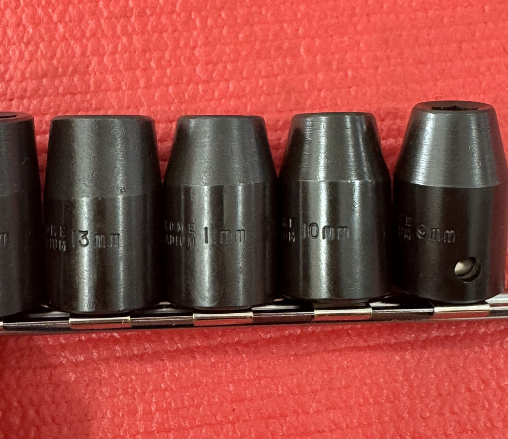 CHROME VANADIUM CTT TOOLS NEW 10 Pc SET 1/2” Drive Shallow Impact Socket METRIC
