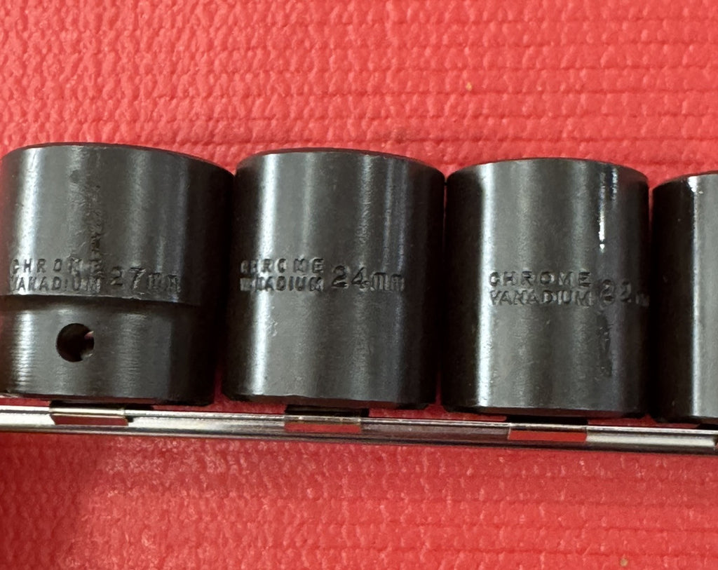 CHROME VANADIUM CTT TOOLS NEW 10 Pc SET 1/2” Drive Shallow Impact Socket METRIC