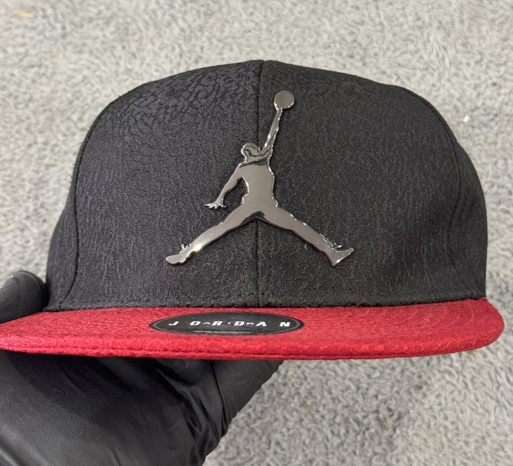 Nike Air Jordan Jumpman Elephant Print Youth Cap Hat Athletic Black Red