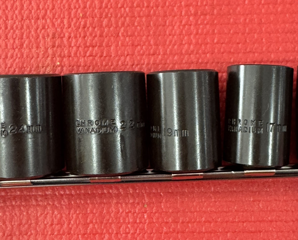 CHROME VANADIUM CTT TOOLS NEW 10 Pc SET 1/2” Drive Shallow Impact Socket METRIC