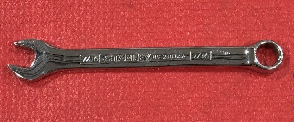 Vintage Stanley Tools 85-230, NEW SAE 7/16" Combination Wrench 12 PT Made in USA