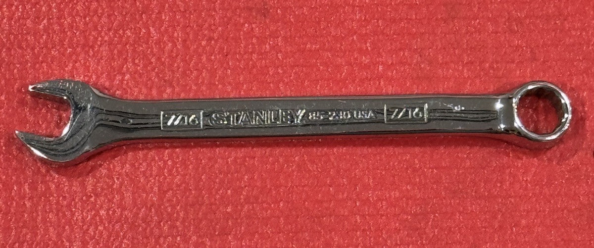 Vintage Stanley Tools 85-230, NEW SAE 7/16" Combination Wrench 12 PT Made in USA