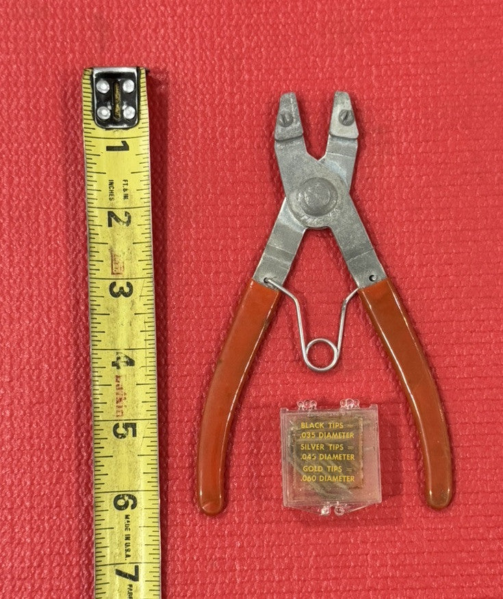 Vintage USA Tools Retaining Snap Ring Pliers Set #455 With Tips Made In USA