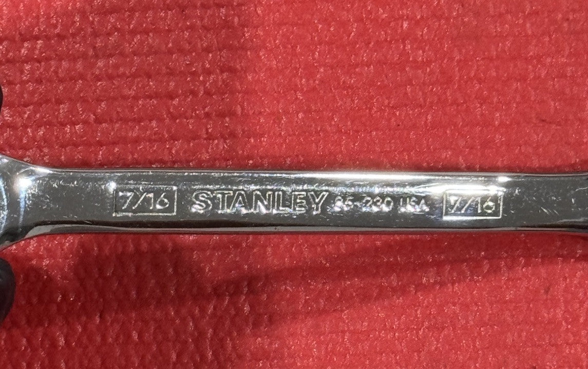 Vintage Stanley Tools 85-230, NEW SAE 7/16" Combination Wrench 12 PT Made in USA