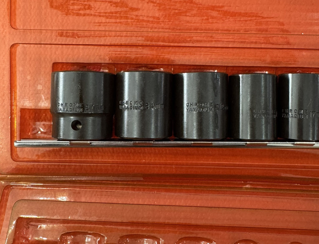 CHROME VANADIUM CTT TOOLS NEW 10 Pc SET 1/2” Drive Shallow Impact Socket METRIC