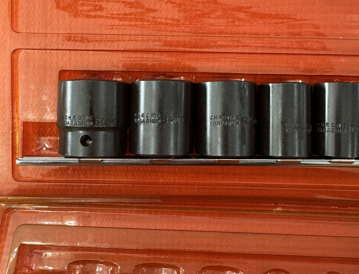 CHROME VANADIUM CTT TOOLS NEW 10 Pc SET 1/2” Drive Shallow Impact Socket METRIC