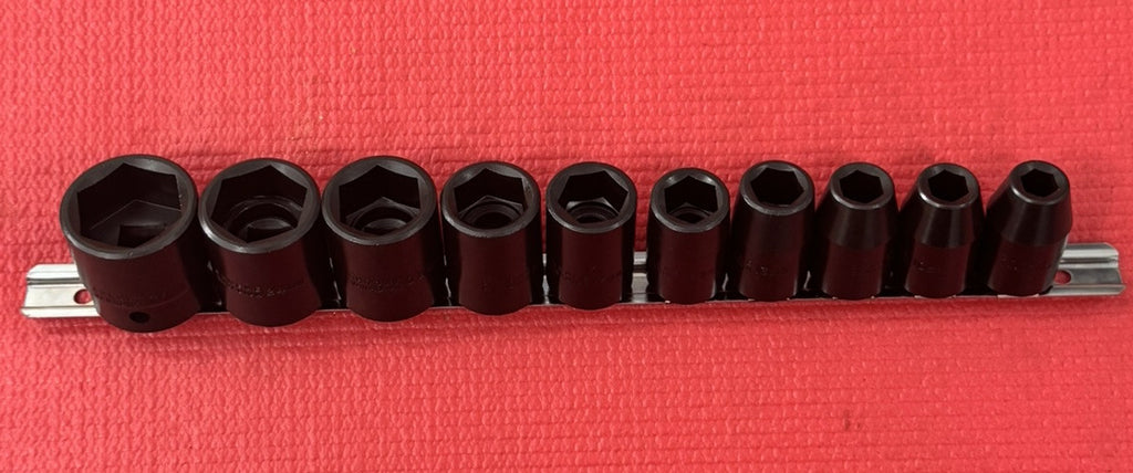 CHROME VANADIUM CTT TOOLS NEW 10 Pc SET 1/2” Drive Shallow Impact Socket METRIC
