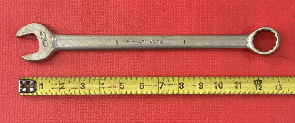 Vintage Armstrong Tools 1170-L SAE 1" Combination Wrench Armaloy Made In Usa