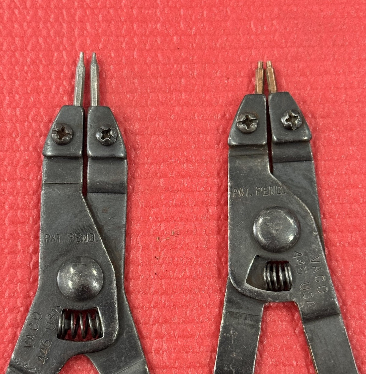 Vintage VACO TOOLS 2 Pc Set No. 445 & 446 Snap Ring Pliers SET MADE IN USA