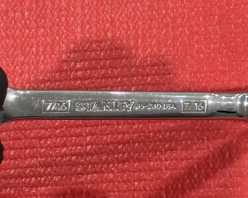 Vintage Stanley Tools 85-230, NEW SAE 7/16" Combination Wrench 12 PT Made in USA