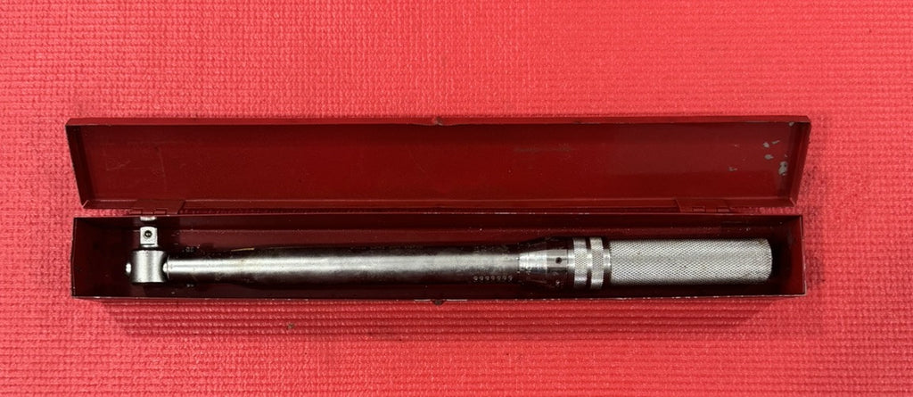 VINTAGE TORQUE CONTROLS INC TCI-750 3/8" DRIVE TORQUE WRENCH W/OG METAL BOX USA