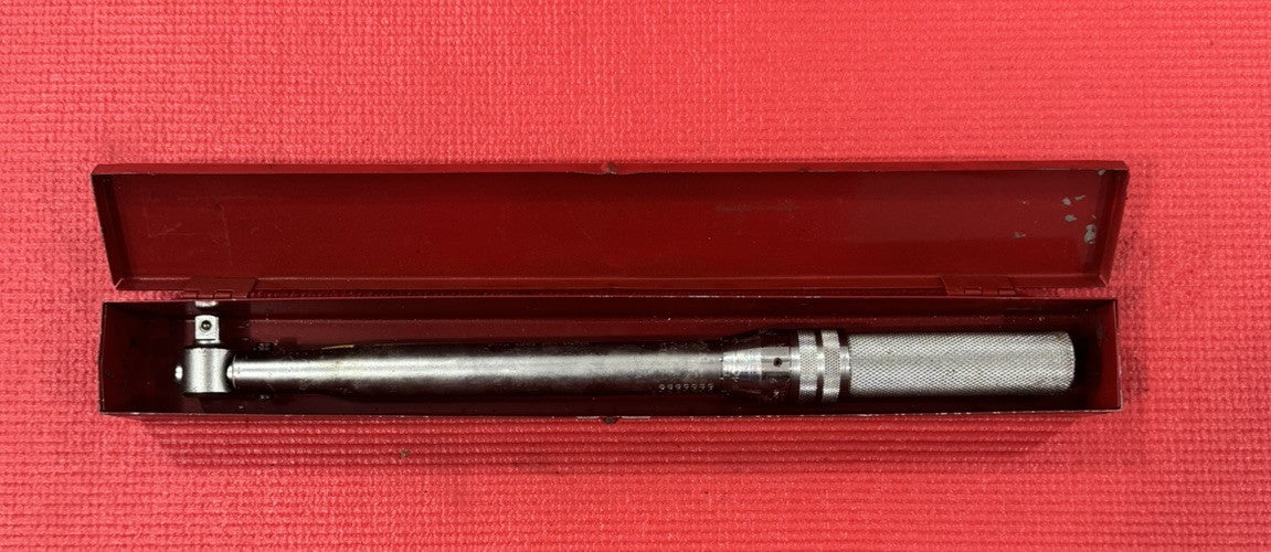 VINTAGE TORQUE CONTROLS INC TCI-750 3/8" DRIVE TORQUE WRENCH W/OG METAL BOX USA
