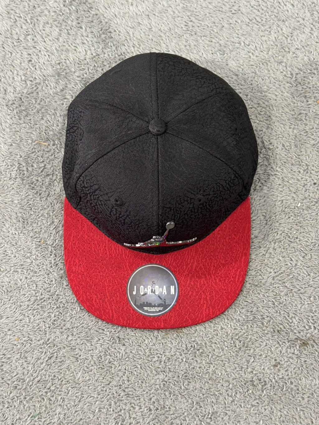 Nike Air Jordan Jumpman Elephant Print Youth Cap Hat Athletic Black Red