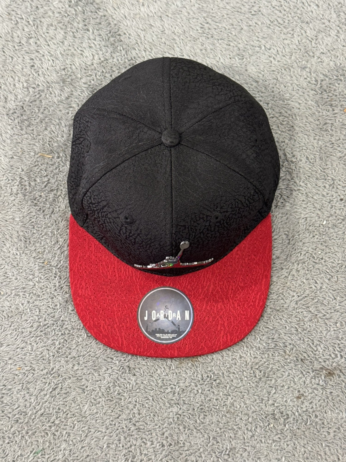 Nike Air Jordan Jumpman Elephant Print Youth Cap Hat Athletic Black Red