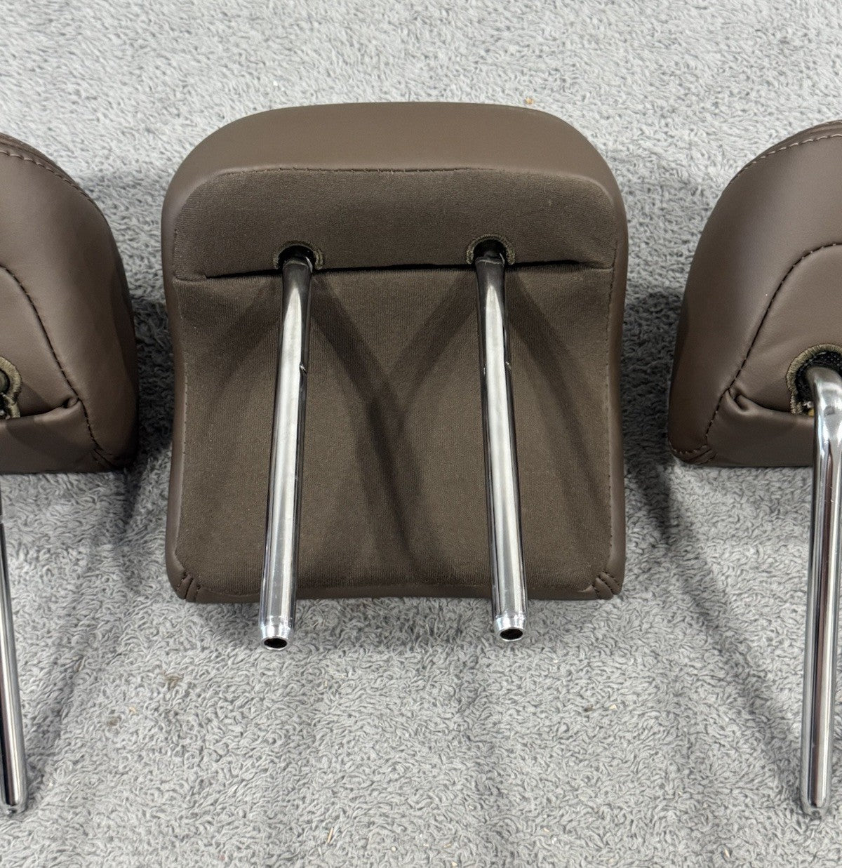 2013-16 LINCOLN MKZ REAR SEAT HEADREST 3 PC SET BROWN LEATHER OEM GENUINE NICE!!